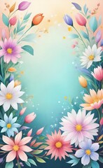 Fototapeta premium frame of flowers