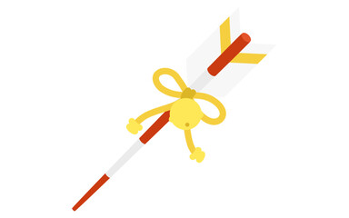 正月飾りの破魔矢、アイソメトリックアイコン