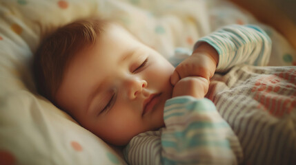 Peaceful Baby Sleeping in a Hospital Cradle