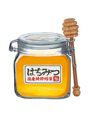 国産はちみつ（保存瓶）ハニーディッパー付き