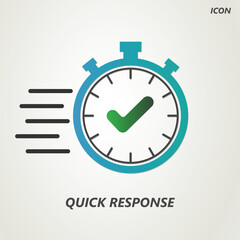 Quick response icon. Line, solid and filled outline colorful, outline and filled right vector sign. Symbol, logo illustration. Vector graphics for Presentation and other