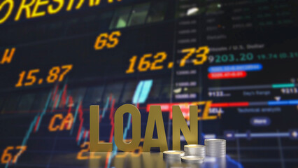 The loan and coins for Business concept 3d rendering..