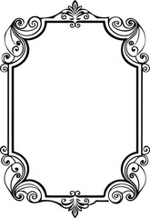 Elegant Decorative Black Outline Frame Vintage Border Vector Vector illustration Design
