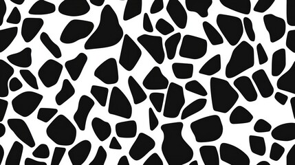 Obraz premium Black and White Cowhide Pattern on White Background