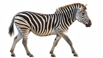 Fototapeta premium a zebra walking across a white background