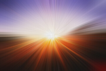 Obraz premium Abstract zoom twisted light fibers effect with sunset colors