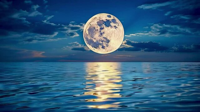 the moon  over  water