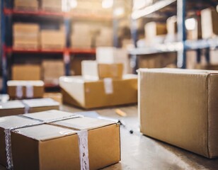 Stack of cardboard boxes, generative ai