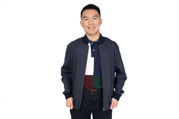 A wealthy young international student smiling studio shot