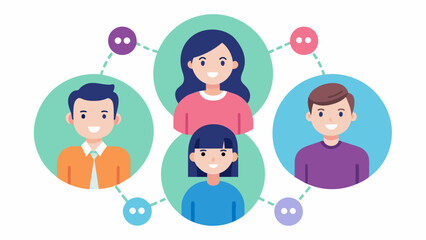 Parents who participate in the coop have a builtin network of support and can rely on their fellow members for help or advice when it comes to raising children.. Vector illustration