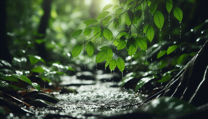rain drops on the leaf
