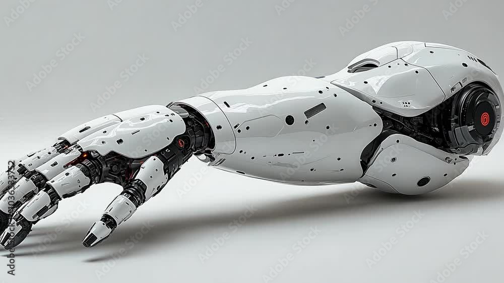 Poster This detailed robotic arm with intricate mechanics displays cutting-edge design and innovation. Prosthesis