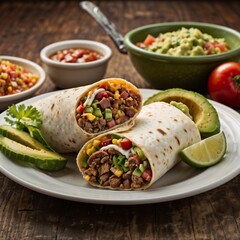 Fresh Burrito with Avocado and Salsa