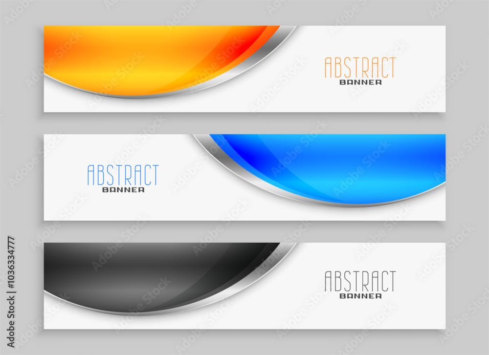 Sticker modern and abstract wide website header template for business information