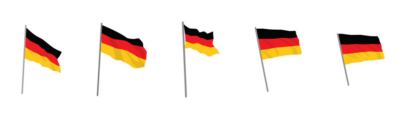 Germany Flag Icon Set for National Events, Patriotism, and Celebrations – Perfect for German Unity Day, Independence, and Cultural Festivals