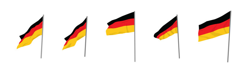 Germany Flag Icon Set for National Events, Patriotism, and Celebrations – Perfect for German Unity Day, Independence, and Cultural Festivals