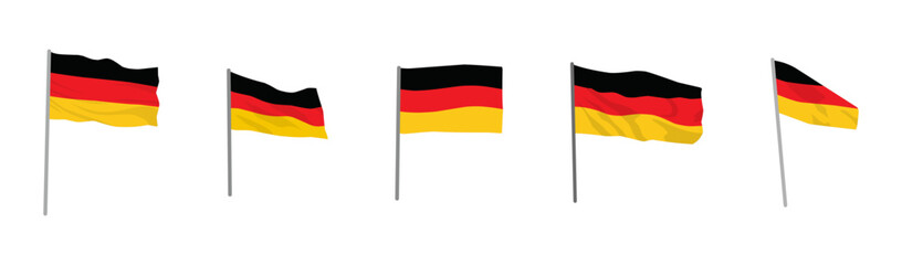 Germany Flag Icon Set for National Events, Patriotism, and Celebrations – Perfect for German Unity Day, Independence, and Cultural Festivals