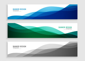 fluid style horizontal website backdrop banner template in set