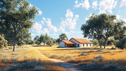 Fototapeta premium Simple Winery Design in Grassland Setting