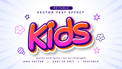 editable kids text effect in comic style