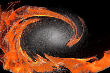 Abstract background obtained in a graphic editor from a photo of fire.