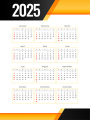 printable 2025 new year calendar template in black golden color