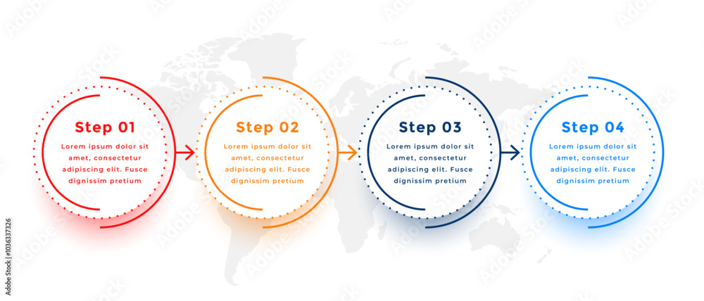 Sticker four step infographic business option layout for data presentation or visualization