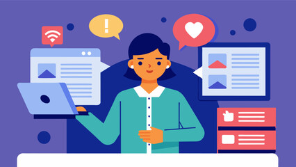 Sharing educational and informative articles rather than clickbait and fake news.. Vector illustration