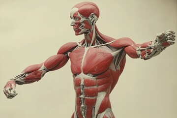 Human Anatomy Model   Muscular System  Upper Body  Torso  Arm  Muscles