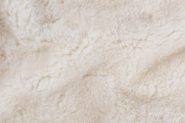 white plush fabric texture background , background pattern of soft warm material
