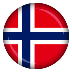Fototapeta premium Norwegian flag circle pin and badge
