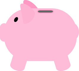 Piggy bank saving gold coin money