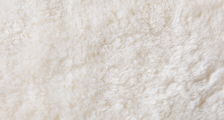 white plush fabric texture background , background pattern of soft warm material