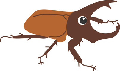 Rhinoceros beetle cartoon insect