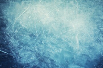 Frozen ice surface textured background with blank space and cracks from cold winter weather