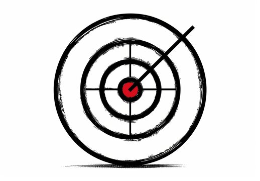 recommend clip art: Minimalistic Black Line Art Icon of Target in Center