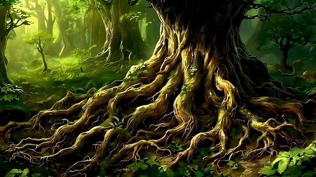 a tree with roots