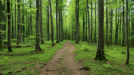 Obraz premium Path Through a Lush Green Forest