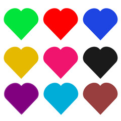 Heart vector icons. Set of love symbols isolated.