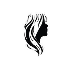 hairstyle, vector,on a white background,silhouette of a woman's face