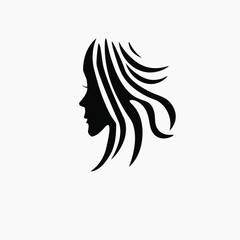Hair and facial salon logo vector template, on white background.