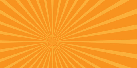Obraz premium Vector abstract orange sun rays and sunburst backdrop background. abstract beam flare banner, cartoon, template geometric creative design.