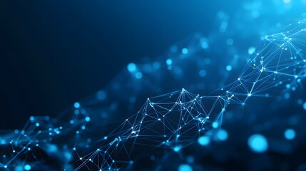 Abstract futuristic - Molecules technology with polygonal shapes on dark blue background. Illustration design digital technology concept. 