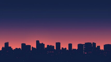 Obraz premium Stunning city skyline at dusk