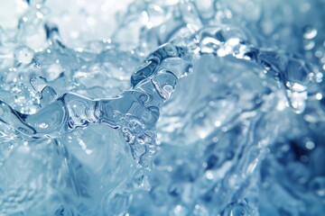 Frozen water droplets in icy winter wonderland