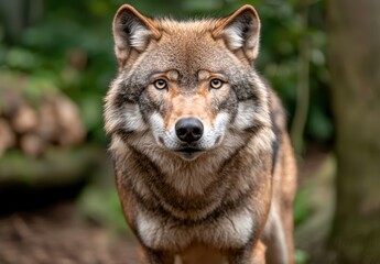 Fototapeta premium Captivating portrait of a majestic wolf