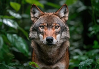 Obraz premium close-up portrait of a wolf in the forest