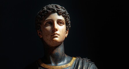 Detailed bust of a classical male figure