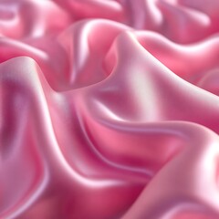 Obraz premium A close-up view of smooth, flowing pink satin fabric, showcasing its texture and sheen.