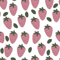 seamless pattern with strawberries